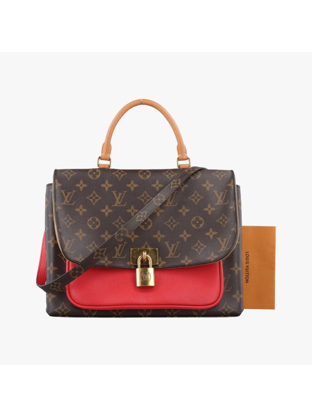 Louis Vuitton Marignan Monogram Brown Coquelicot Canvas Calfskin Shoulder Bag